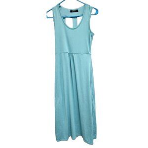 Surf Gear Womens Sleeveless Midi Dress Medium Light Blue Jersey Cutout Beach‎